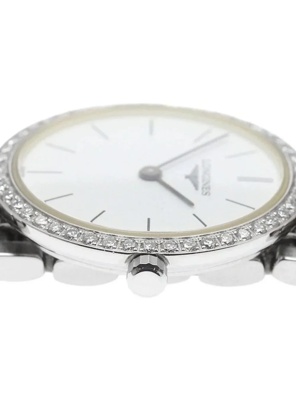 LONGINES Grand classic L4.204.0 Diamond Bezel white Dial Quartz Ladies _967463